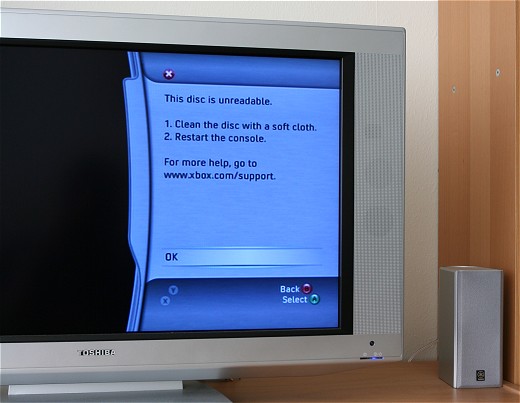 Xbox 360 disc unreadable